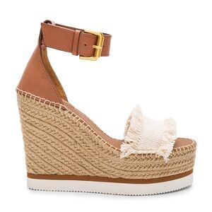NWT! See By Chloé Frayed Wedges in Neutral - Size 39 - Never worn!